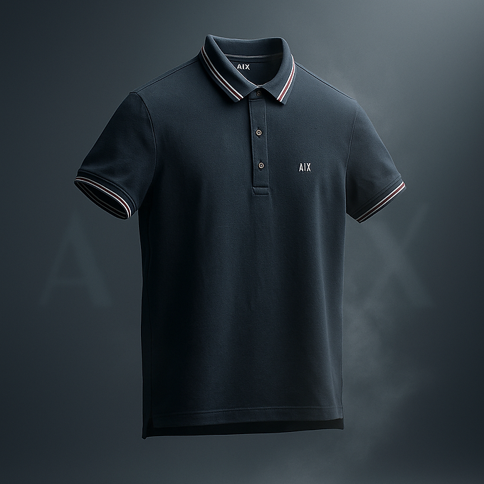 Armani Exchange Premium Collar T-Shirt with Small logo on chest